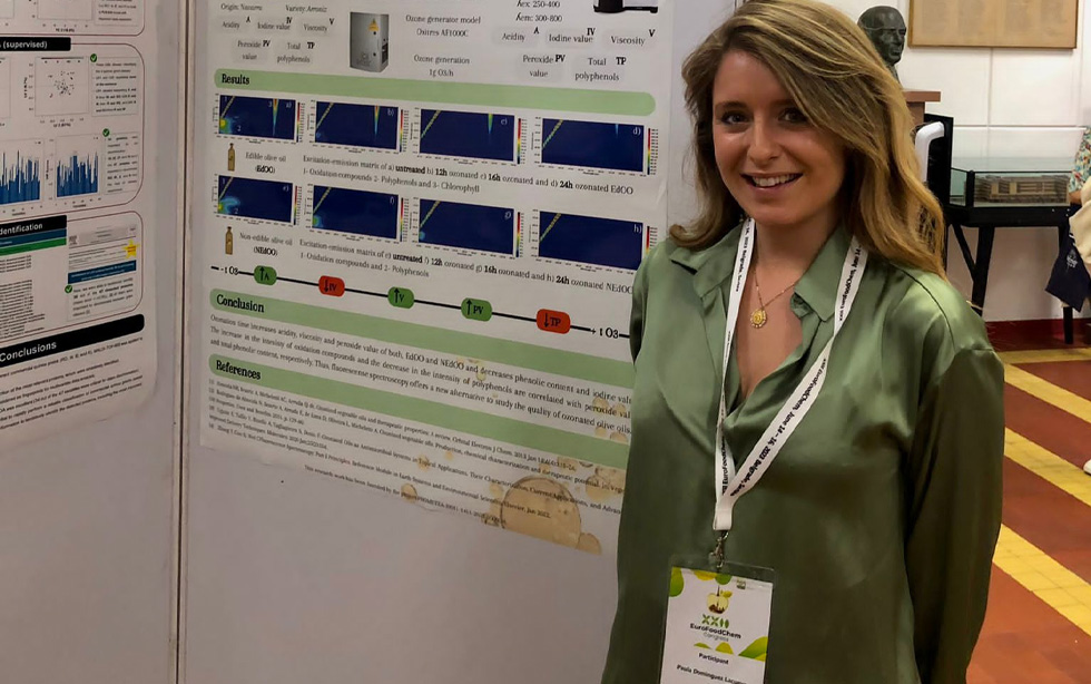 Paula Domínguez lleva el proyecto Birbizi al XXII EuroFoodChem, a través de su participación acerca de la Caracterizacion espectrofluorimétrica de aceites de oliva ozonizados